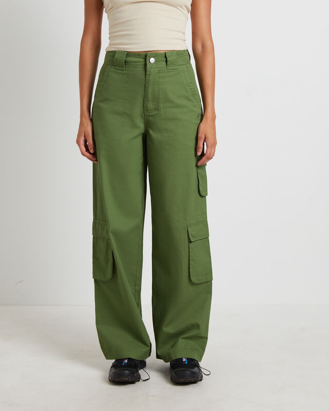 Water Pipe Cargo Pants in Khaki Green, hi-res image number null