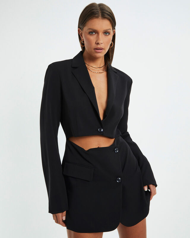 Foxy Cut Out Blazer Dress Black, hi-res image number null