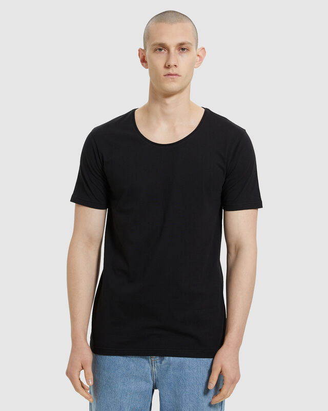 GENERAL PANTS CO. BASICS Scoop Neck T-Shirt Black