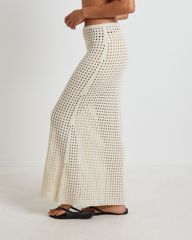Iris Crochet Maxi Skirt in Warm White, hi-res image number null