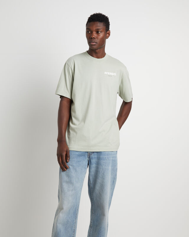 Question Recycled Retro Fit Short Sleeve T-Shirt in Eucalyptus Green, hi-res image number null