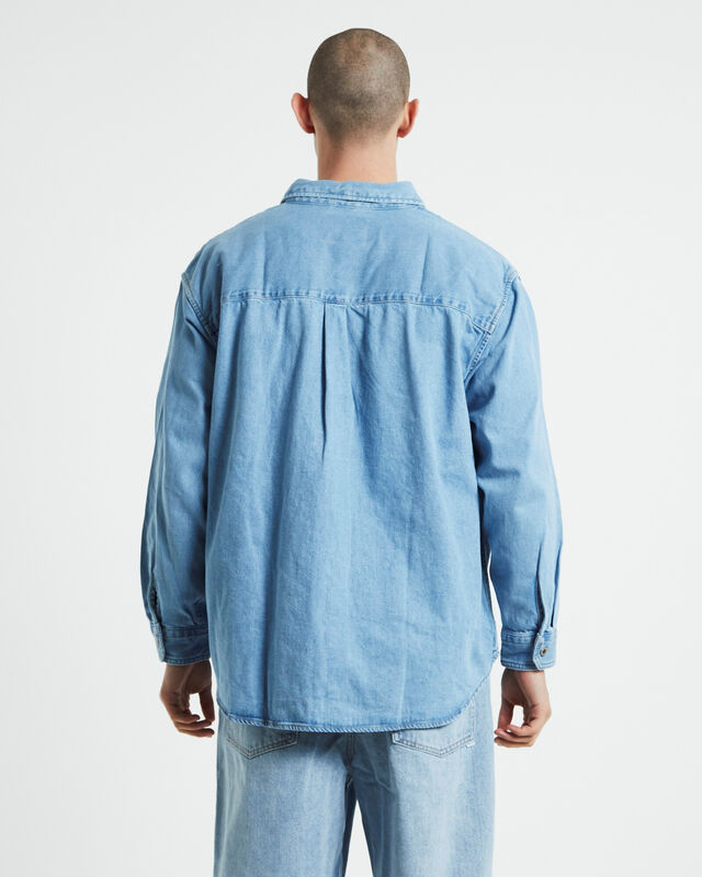 Silvertab Oversized Long Sleeve Shirt Ice Dreams Blue, hi-res image number null