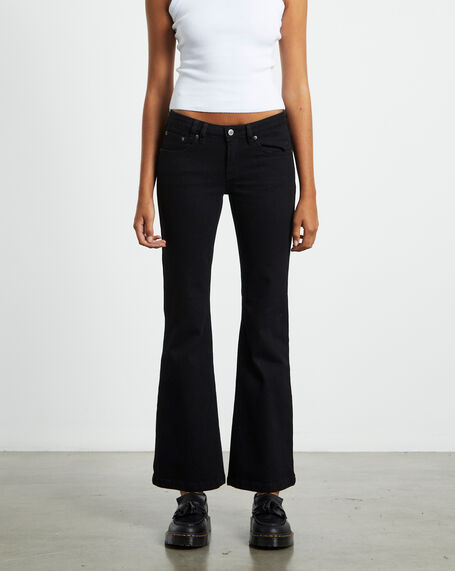 Syd Stretch Low Rise Bootleg Jeans Jet Black