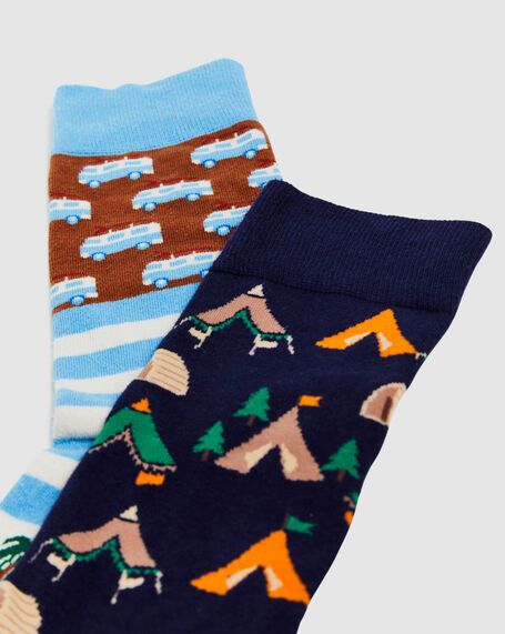 Camping Socks 2 Pack Assorted