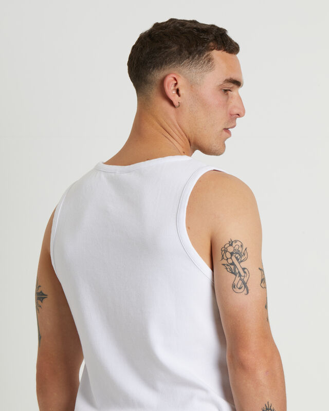 Paramount Ribbed Singlet in White, hi-res image number null
