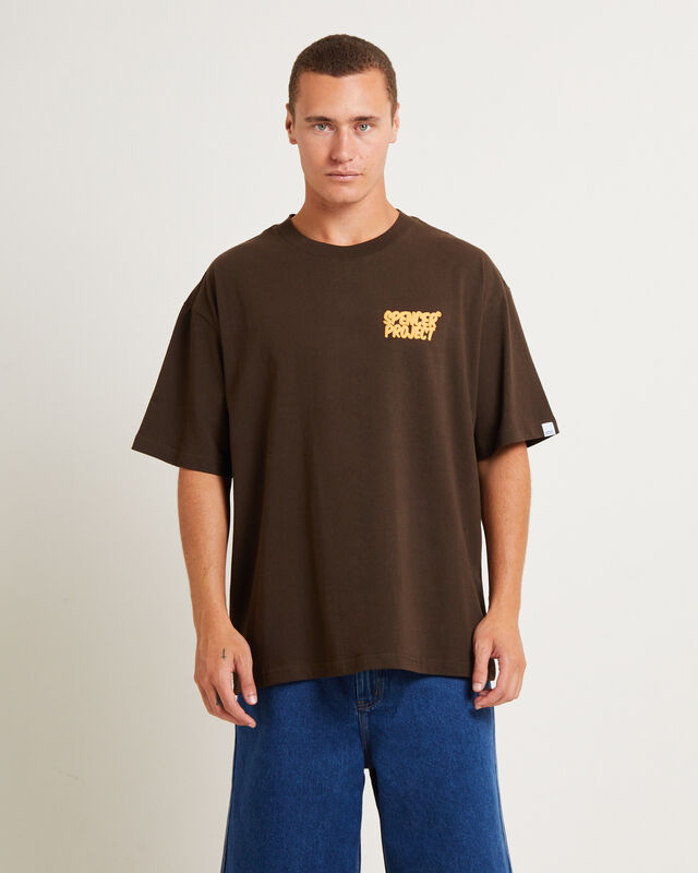Puffy Short Sleeve T-Shirt in Brown, hi-res image number null
