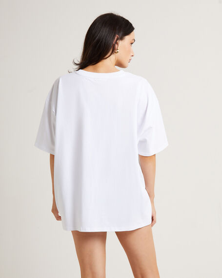 Sandy Oversized Short Sleeve T-Shirt in White