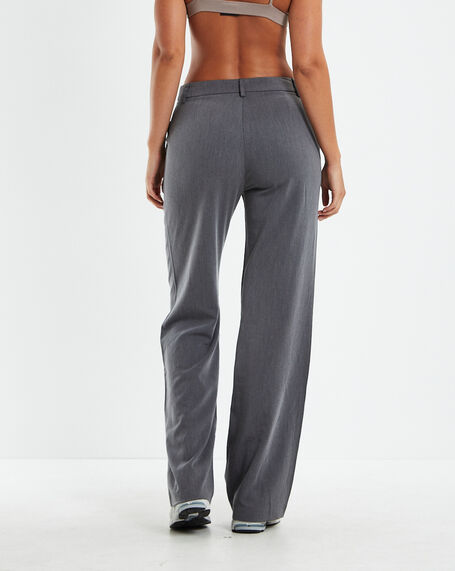 Tia Low Rise Suit Pants Grey
