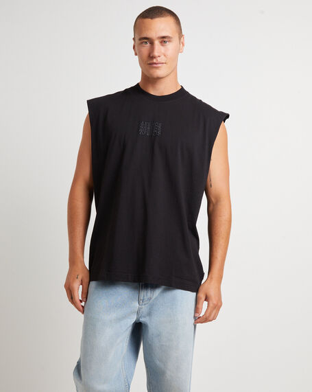 Limits Recycled Sleeveless Tank Tee in Black