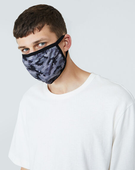 Fitted Camo Face Mask Black