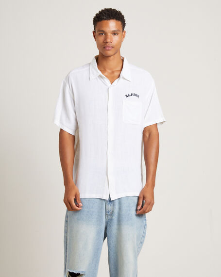 High And Lows EMB Short Sleeve Shirt in White