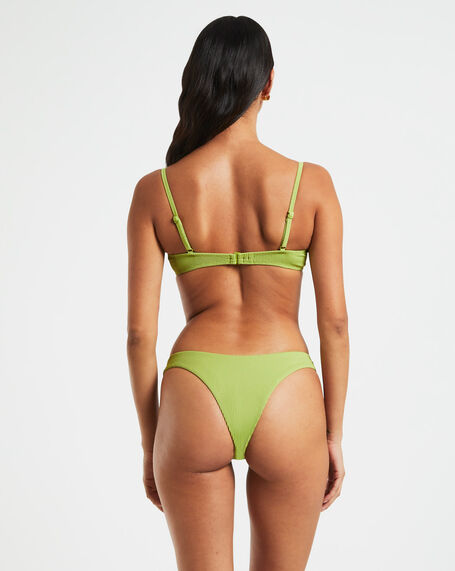 Rib Cut Out Underwire Bikini Top in Citrus Green