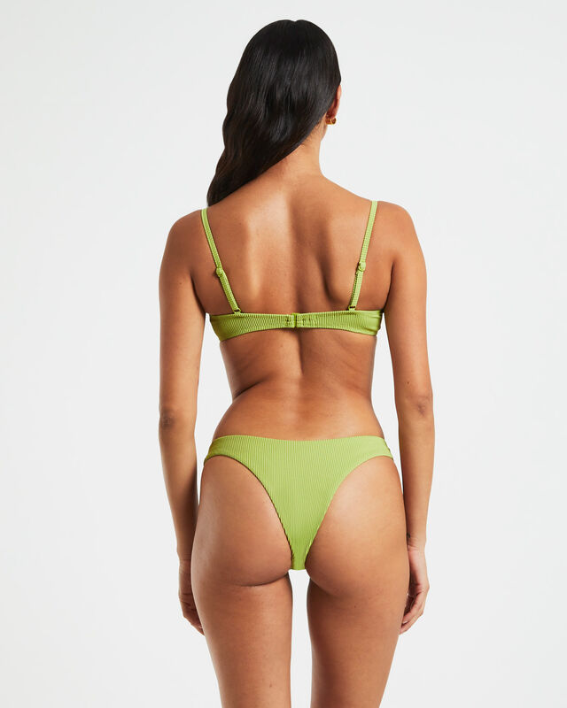 Rib Cut Out Underwire Bikini Top in Citrus Green, hi-res image number null