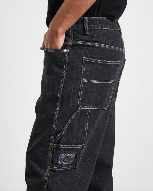 Sretford Y2K Cargo Jeans in Black, hi-res image number null