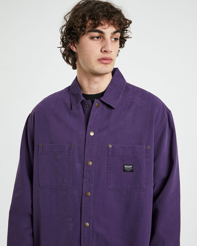 Newcastle Long Sleeve Shacket in Purple, hi-res