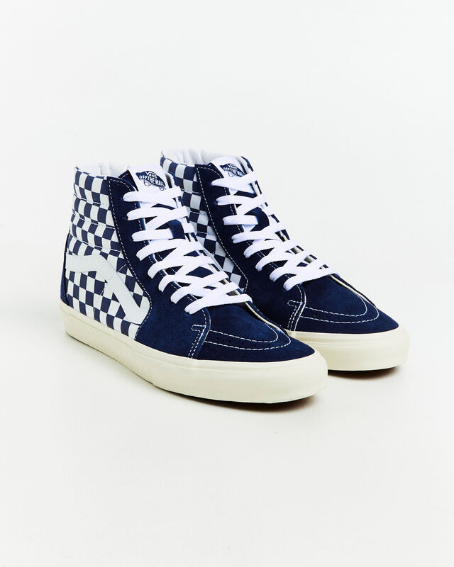 SK8-Hi Top Sneakers Checkerboard Dress Blue/White, hi-res image number null