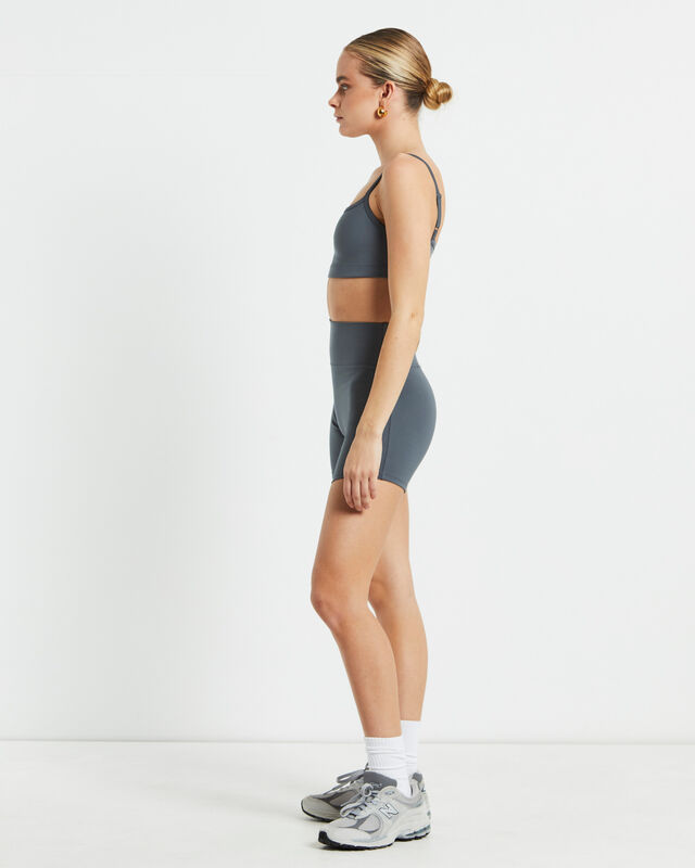Sports Strappy Crop Top in Charcoal Grey, hi-res image number null