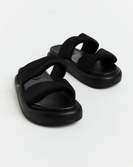 Therese Satin Slides in Black