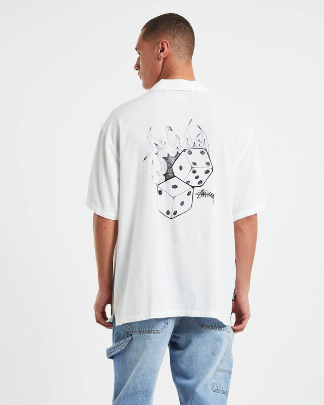 Fire Dice Short Sleeve Shirt in White, hi-res image number null
