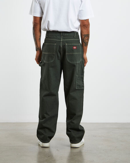 Relaxed Fit Duck Jeans Rinsed Moss