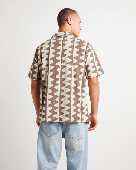 Waves Terry Short Sleeve Shirt in Mud