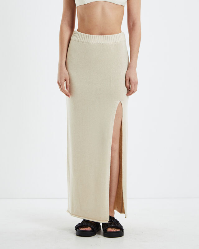 Rennie Knit Midi Skirt Natural, hi-res image number null