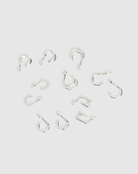 Nora Hoop Earrings Multi Pack Silver