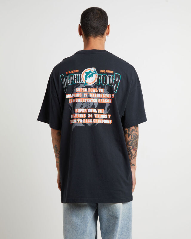 Dolphins Tour Short Sleeve T-Shirt in Black, hi-res image number null