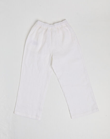 Girls Kai Linen Draw Pants White