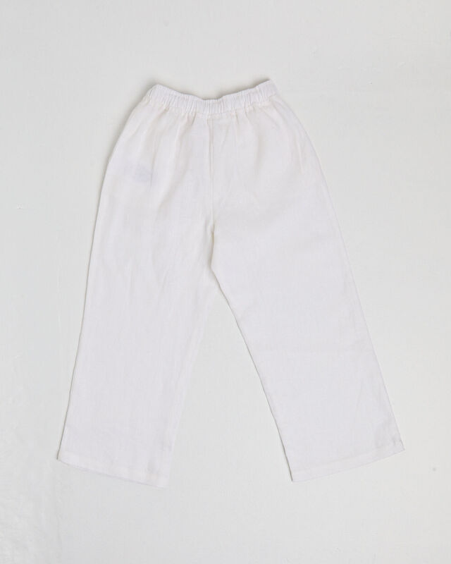 Girls Kai Linen Draw Pants White, hi-res image number null