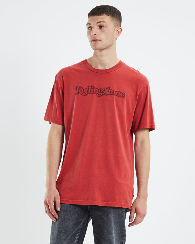 Rolling Stone Logo T-Shirt Worn Red, hi-res image number null