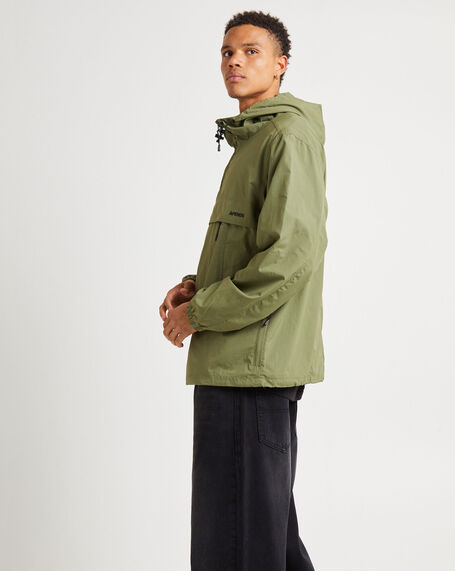 SYSTEM RECYCLED WATER RESISTANT SPRAY ANORAK JACKET  MILITARY
