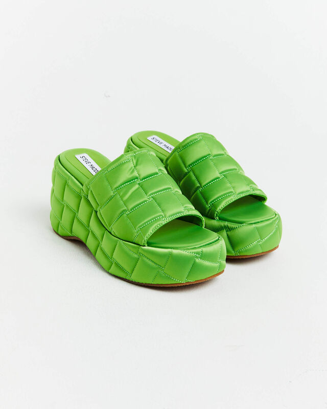 LA VOOM Satin Sandals in Green, hi-res image number null