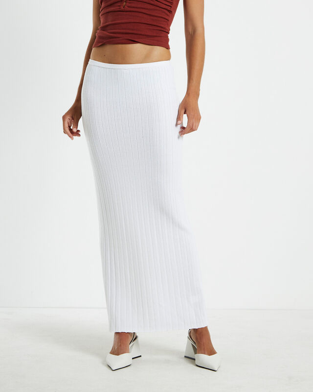 Tayla Texture Knit Midi Skirt Off White, hi-res image number null